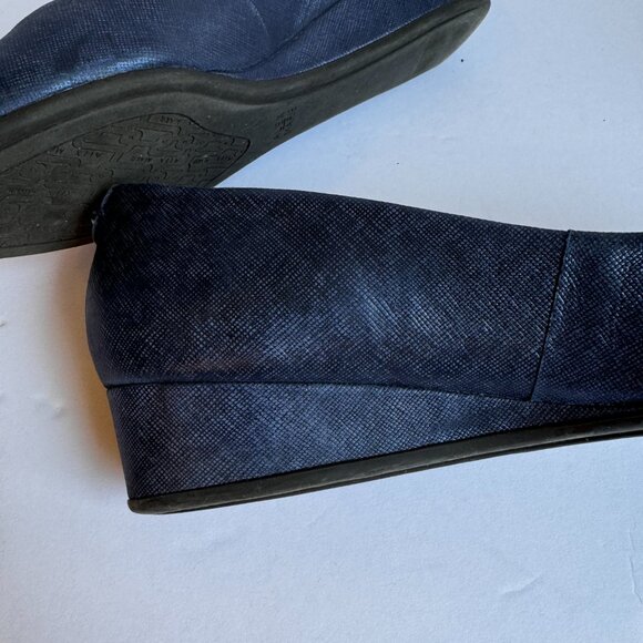 Womens Alex Marie Blue Leather Wedge Shoes Size 7M - Picture 9 of 14